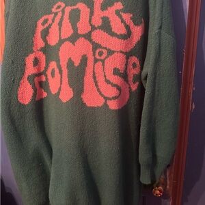 SHEIN Green and Pink Sweater